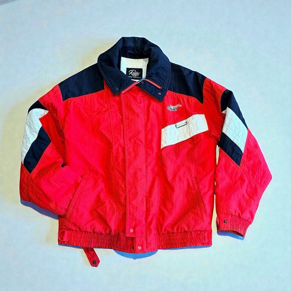 Vintage ROFFE Mens Ski Jacket Size L Latitude Thinsulate Red 80s USA Bomber